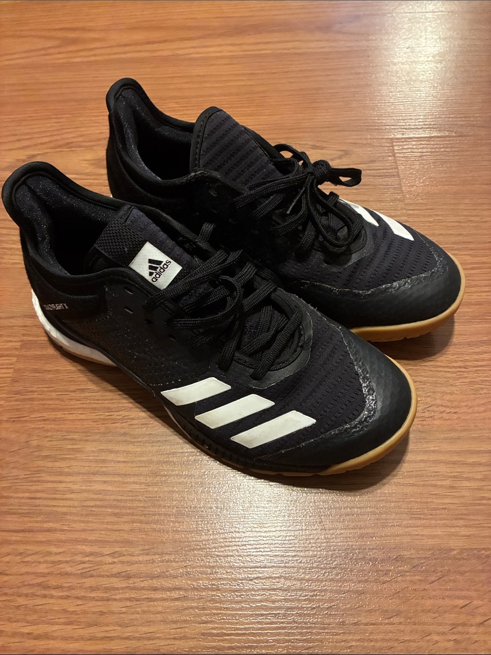adidas Crazyflight X Black and White Indoor Sport Sneakers
